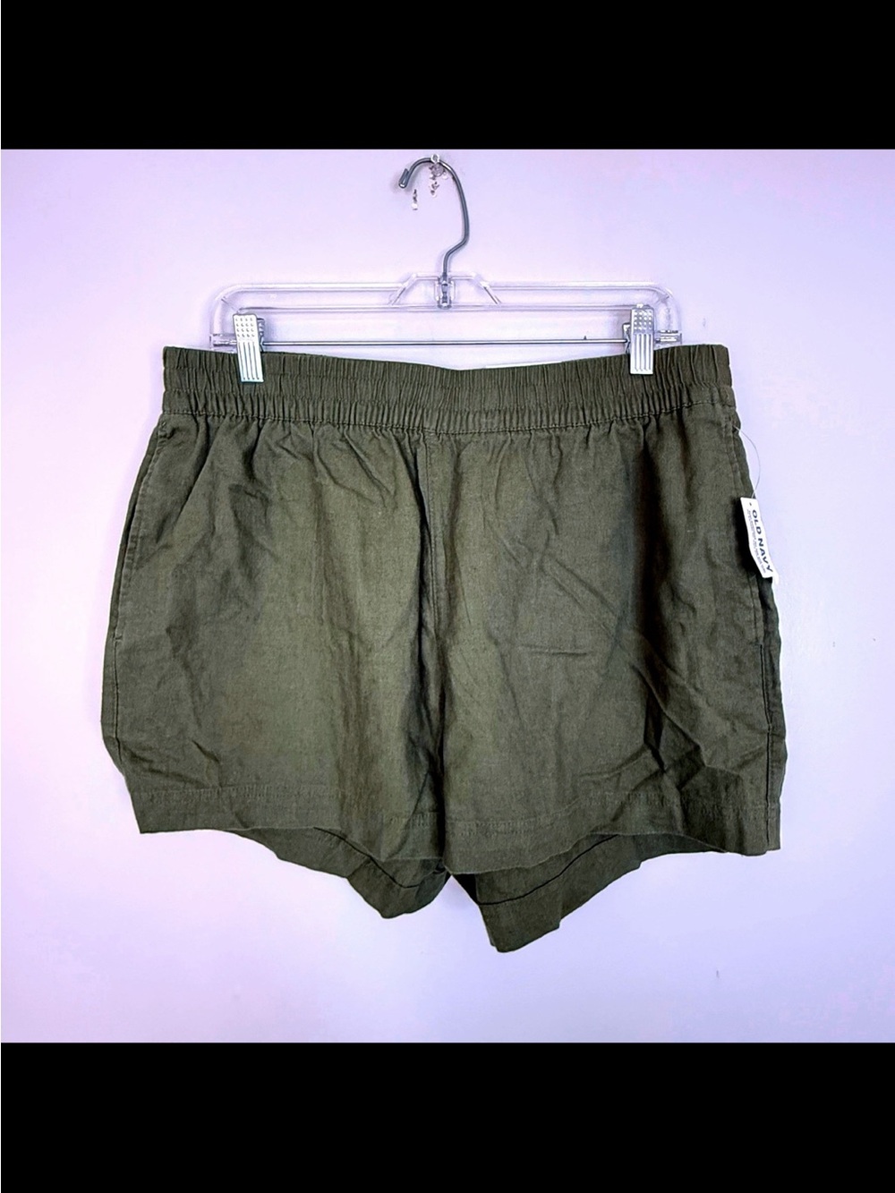 Olive Green Women's Casual Linen-Blend Shorts